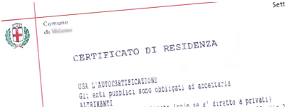 Esempio Certificato Anagrafico Comune di Airole