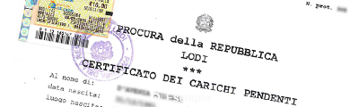 Esempio Certificato Carichi Pendenti della Procura di ROVIGO