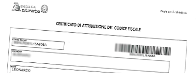 Esempio Certificato Attribuzione Codice Fiscale