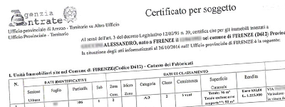 Certificato Catastale