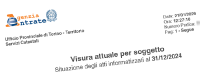 Visura catastale su nominativo
