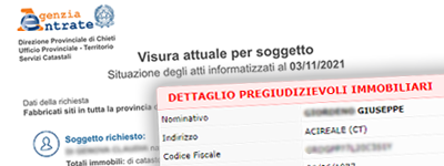 Esempio Visura catastale con pregiudizievole