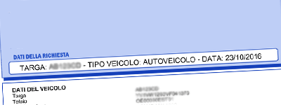 Esempio Visura Pra Targa Auto